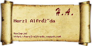 Herzl Alfréda névjegykártya